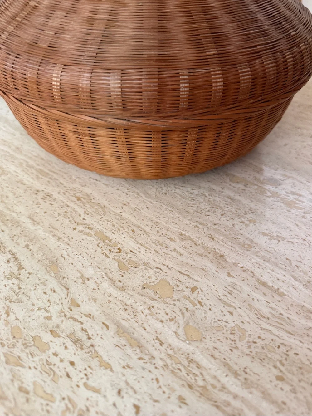 Vintage Woven Round Basket